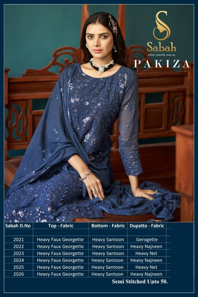 Pakiza By Sabah 2021-2026 Georgette Suits Catalog